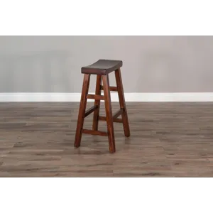30"H Santa Fe Saddle Seat Stool, Wood Seat