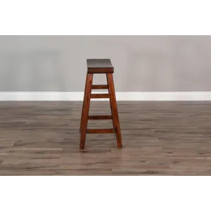 30"H Santa Fe Saddle Seat Stool, Wood Seat