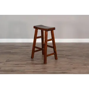 30"H Santa Fe Saddle Seat Stool, Wood Seat