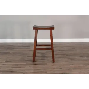 30"H Santa Fe Saddle Seat Stool, Wood Seat
