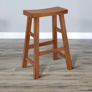 30"H Sedona Saddle Seat Stool, Wood Seat