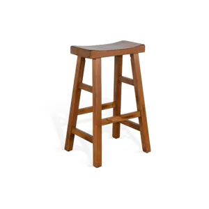 30"H Sedona Saddle Seat Stool, Wood Seat