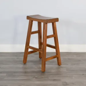 30"H Sedona Saddle Seat Stool, Wood Seat