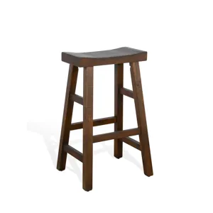 HOMESTEAD 30"H Saddle Seat Stool, Wood Seat