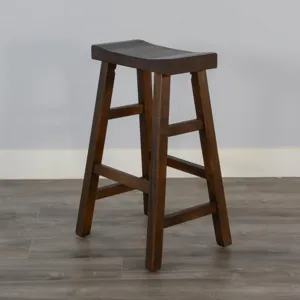 HOMESTEAD 30"H Saddle Seat Stool, Wood Seat