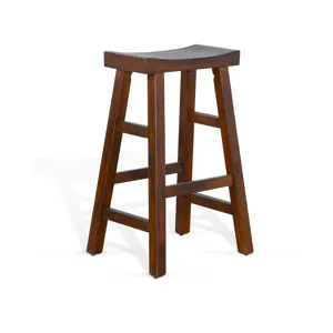 30"H Tuscany Saddle Seat Stool, Wood Seat