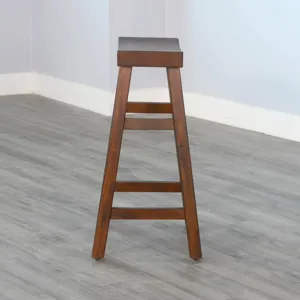 30"H Tuscany Saddle Seat Stool, Wood Seat