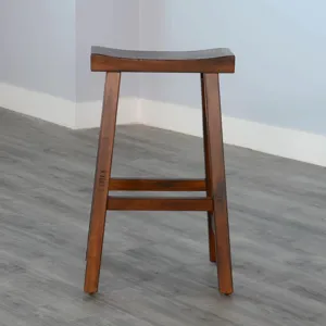 30"H Tuscany Saddle Seat Stool, Wood Seat