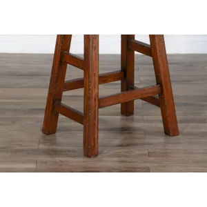 30"H Tuscany Saddle Seat Stool, Wood Seat