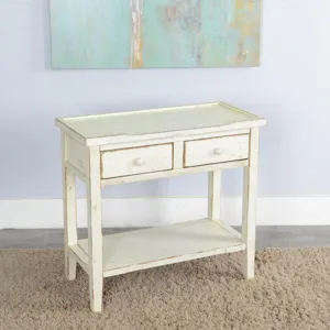 MARINA White Sand Side Table