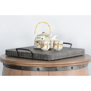 Marina Black Sand Ottoman Tray