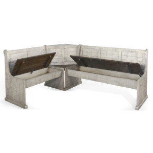Long Bench & Corner Back - Wood Seat