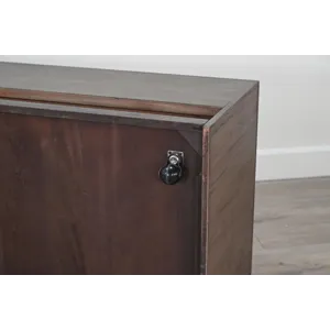 Coffee Table w/ Sliding Doors & Casters