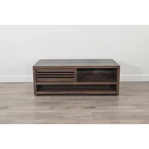 Coffee Table w/ Sliding Doors & Casters