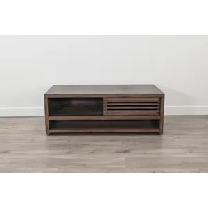 Coffee Table w/ Sliding Doors & Casters