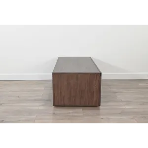 Coffee Table w/ Sliding Doors & Casters