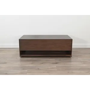 Coffee Table w/ Sliding Doors & Casters