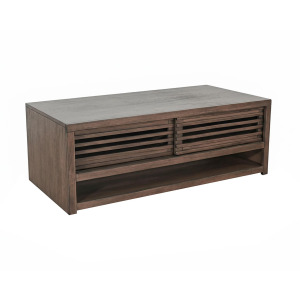 Coffee Table w/ Sliding Doors & Casters