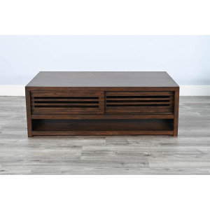 AMERICANA Coffee Table w/ Sliding Doors & Casters