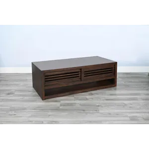 AMERICANA Coffee Table w/ Sliding Doors & Casters