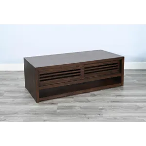 AMERICANA Coffee Table w/ Sliding Doors & Casters
