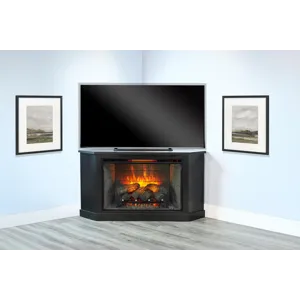 Corner Media Console w/33" Fireplace Insert Option