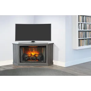 Corner Media Console w/33" Fireplace Insert Option