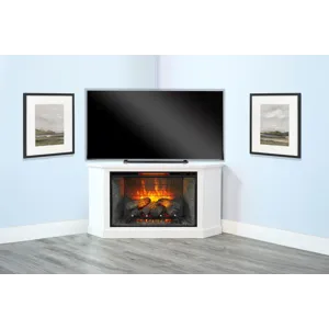 Corner Media Console w/33" Fireplace Insert Option