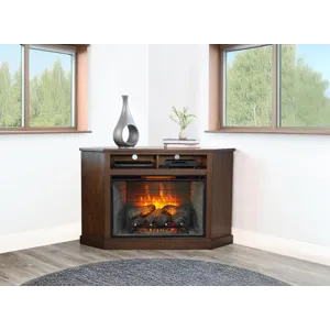 Corner Media Cabinet w/ 33" Fireplace Option
