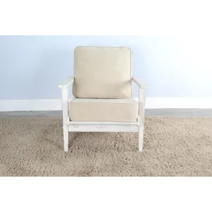 Marina White Sand Chair, Cushion Seat & Back