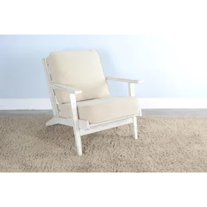 Marina White Sand Chair, Cushion Seat & Back