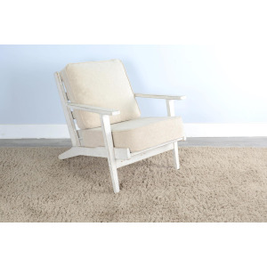 Marina White Sand Chair, Cushion Seat & Back