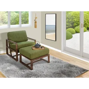 DOE VALLEY Ottoman w/ Wood Frame
