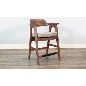Wren Counter Stool w/ Arms, Cushion Seat