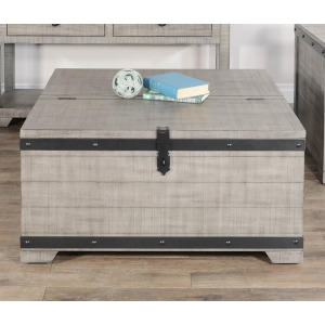 Alpine Grey Coffee Table w/ Lift Top, Casters