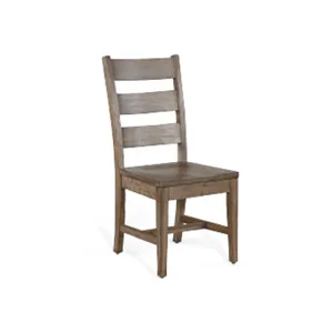 Ladderback Chair w/ Stretchers & Wood Seat