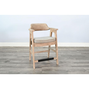Wren Counter Stool w/ Arms, Cushion Seat