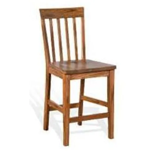 24"H Sedona Slatback Barstool w/ Wood Seat