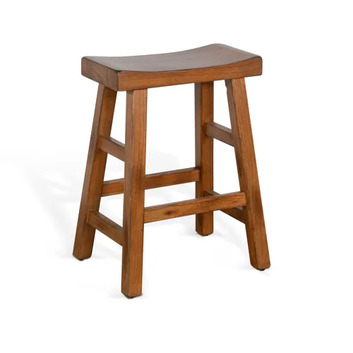 Sedona 24"H Sedona Saddle Seat Stool - Wood Seat