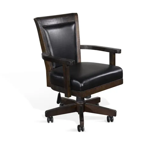 Game Chair w/ Casters, Cushion Seat & Back