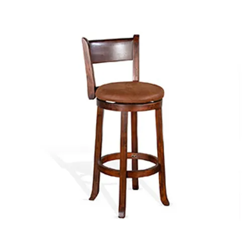 Santa Fe 30"H Swivel Barstool, Cushion Seat & Back