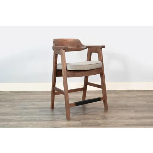 Wren Counter Stool w/ Arms, Cushion Seat