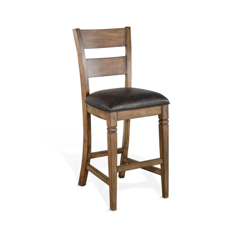 DOE VALLEY 30"H Ladderback Barstool, Cushion Seat