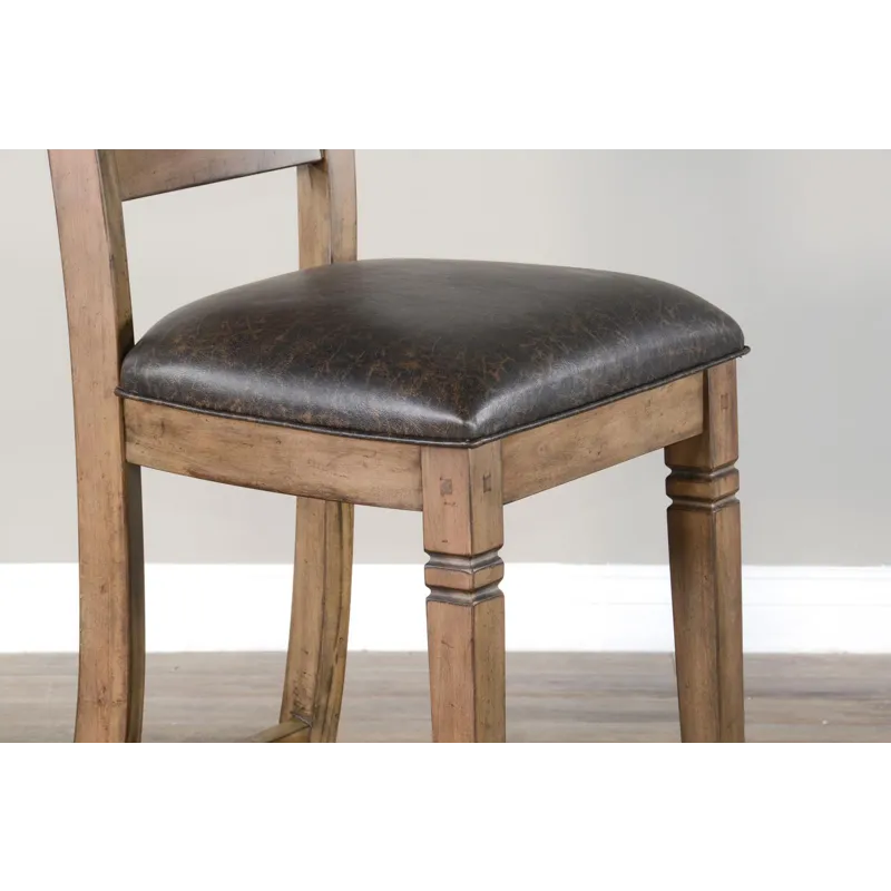DOE VALLEY 30"H Ladderback Barstool, Cushion Seat