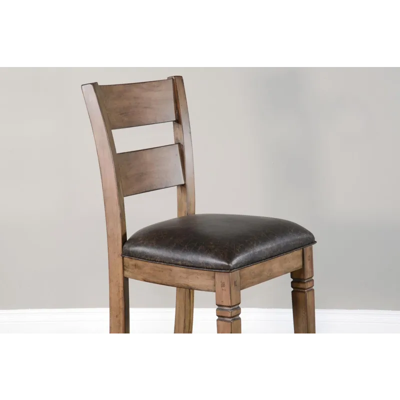 DOE VALLEY 30"H Ladderback Barstool, Cushion Seat