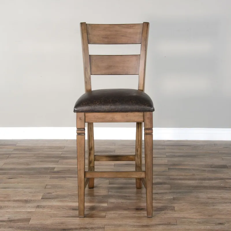 DOE VALLEY 30"H Ladderback Barstool, Cushion Seat