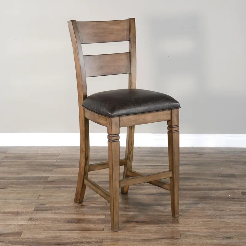 DOE VALLEY 30"H Ladderback Barstool, Cushion Seat