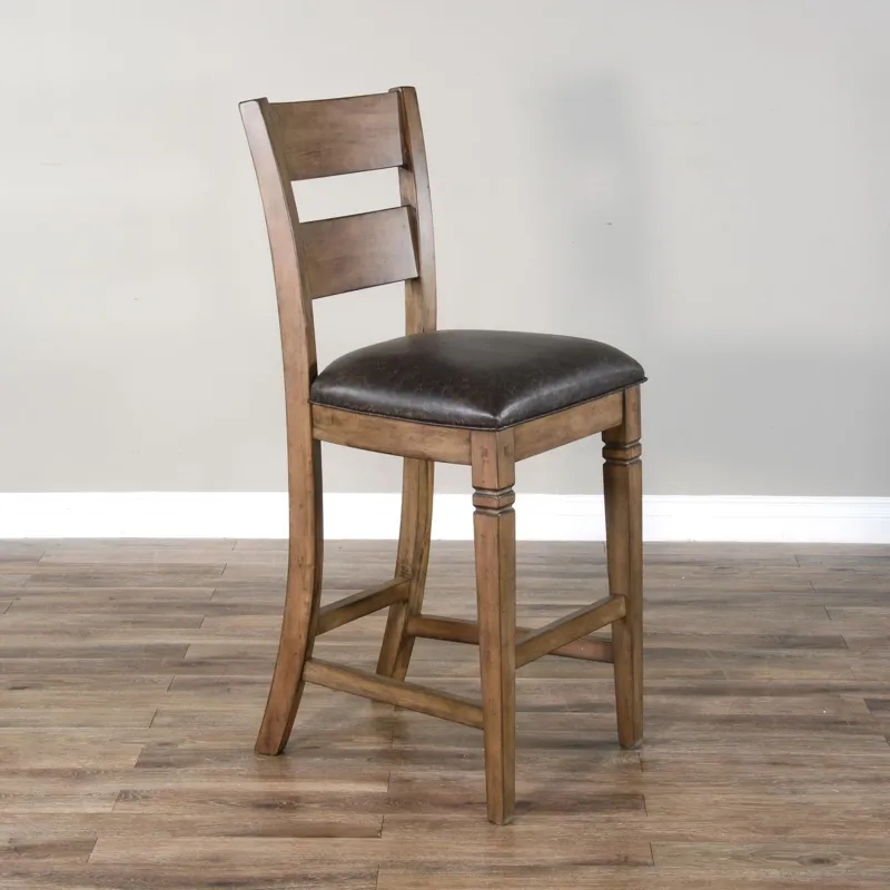 DOE VALLEY 30"H Ladderback Barstool, Cushion Seat