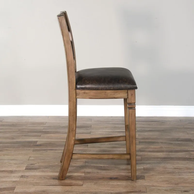 DOE VALLEY 30"H Ladderback Barstool, Cushion Seat