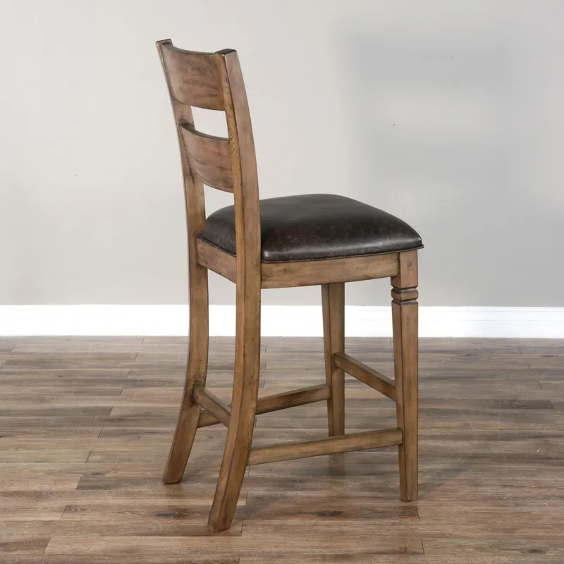 DOE VALLEY 30"H Ladderback Barstool, Cushion Seat